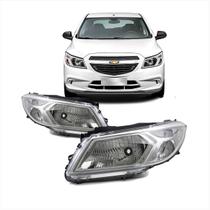 Par Farol Lado Esquerdo Direito Cromado Arteb Onix prisma Kit2469