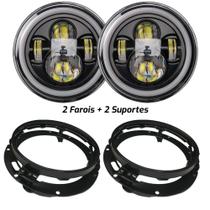 Par Farol Led Angel Eyes Com Suporte Jeep Troller Fusca Kombi Defender F1 F100 F1000 F75 TR4 L200