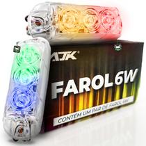 Par Farol LED Strobo RGB 6W Som Auto Caixa Bob Luz 8 cores