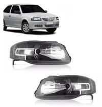 Par Farol Mascara Negra Preto Gol Parati Saveiro G4