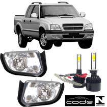 PAR FAROL MILHA CHEVROLET S10 2001 A 2011 E SUPER LED vd
