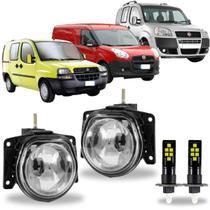 Par farol milha fiat doblo 2001 ate 2021 com led vidro