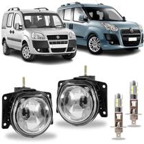 Par farol milha fiat doblo 2001 ate 2021 com led vidro