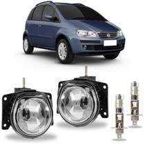 Par farol milha fiat idea 2004 ate 2016 com led vidro