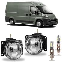 Par farol milha fiat jumper 2005 ate 2014 com led vidro