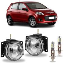 Par farol milha fiat palio essence 2012 a 2017 com led vidro