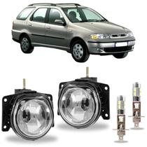 Par farol milha fiat palio weekend g2 2001 a 2006 led vidro