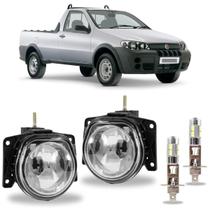 Par farol milha fiat strada fire 2001 ate 2012 com led vidro