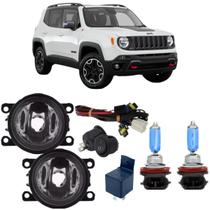 Par farol milha jeep renegade 2015 a 2020 e super branca