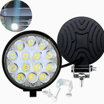 Par Farol Milha Led 14 Led 42W Redondo 11 43 Cm 12V/24V 6000K Ip67 Base Extra Fina 10-30V Dc Material Casca Liga Aluminio+Pmma Material Parafuso Supor