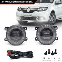 Par Farol Milha Led Anel Drl Renault Sandero 6000k H11 2014 2015 2016 2017 2018 2019 2020 Auxiliar Neblina Luz Diurna