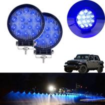 Par Farol Milha Led azul 14 Led 42W Redondo 11 43 Cm 12V/24V 6000K Ip67 Base Extra Fina 10-30V Dc Material Casca Liga Aluminio+Pmma Material Parafuso Par Farol Milha Led azul 14 Led 42W Redondo 11 43 Cm 12V/24V 6000K Ip67 Base Extra Fina 10-30V Dc Material Casca Liga Aluminio+Pmma Material Parafuso