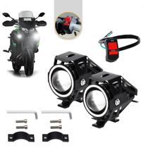 Par Farol Milha Led Moto Universal Alumínio U7 Angel Eyes