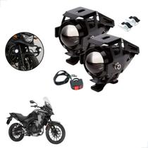 Par Farol Milha LED U5 Universal Moto Honda CB500X 2017 2018 2019 U5 6000K Par Farol Milha LED U5 Universal Moto Honda CB500X 2017 2018 2019 U5 6000K