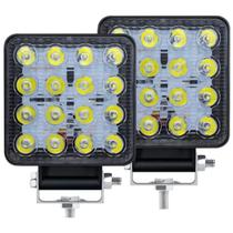 Par farol milha led universal bivolt 16 leds 6000k 48w