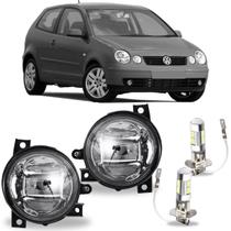 Par farol milha led volks polo 2003 ate 2006 vidro