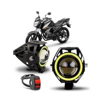 Par Farol Milha Moto Angel Eye U7 Led Auxiliar 30W Neblina