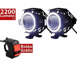 Par Farol Milha Moto Angel Eye U7 LED - Xre190 300 Xt Tenere V-Strom Tiger Gs