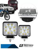 Par Farol Milha Off Road Troller Jeep Pickup 9 Led Quadrado Par Farol Milha Off Road Troller Jeep Pickup 9 Led Quadrado