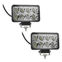 Par Farol Milha Universal Retangular 8 Led 24w Bivolt 6000k