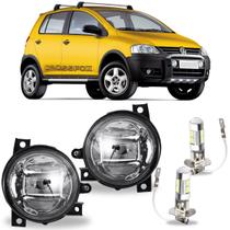 Par farol milha volks crossfox 2005 ate 2010 com led vidro Par farol milha volks crossfox 2005 ate 2010 com led vidro