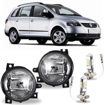 Par farol milha volks spacefox 2003 ate 2010 com led vidro