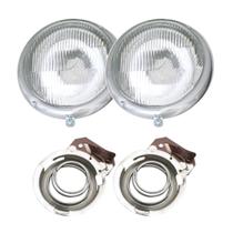 Par farol olho de boi vw fusca serie 1 1963 até 1972 + par soquete com contato