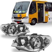 Par farol ônibus urbano volkswagem 9.150 ibrava apollo cromado canhao preto