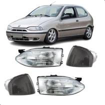 Par Farol Palio Cromado com Pisca Fume 1996 1997 1998 1999