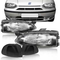 Par Farol Palio Siena Strada G1 Máscara Negra + Piscas 96 97 98 99 00 Par Farol Palio Siena Strada G1 Máscara Negra + Piscas 96 97 98 99 00