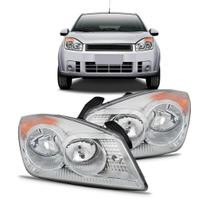 Par Farol Para Ford Fiesta 2008 2009 2010 Cromado