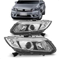 Par Farol para Honda Civic 2013 A 2016 Eletrico Com Motor Par Farol para Honda Civic 2013 A 2016 Eletrico Com Motor