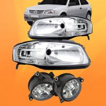 Par Farol Parati Saveiro Gol G4 Masc Cromada + Par Milhas G4