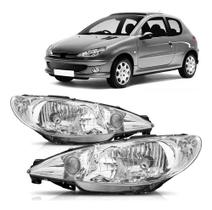 Par farol peugeot 206 2004 a 2011 foco simples liso