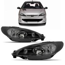 Par Farol Peugeot 206 2004 A 2012 Mascara Negra Foco Duplo Par Farol Peugeot 206 2004 A 2012 Mascara Negra Foco Duplo
