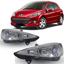 Par farol peugeot 207 09 10 11 12 13 14 15 cromado f duplo