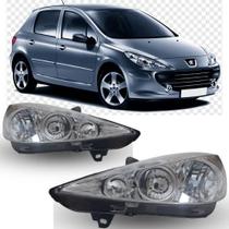 Par farol peugeot 207 2009 ate 2015 foco duplo cromado Par farol peugeot 207 2009 ate 2015 foco duplo cromado