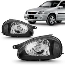 Par Farol Pick Up Corsa 1994 1995 1996 1997 1998 1999 2000 2001 2002 Máscara Negra
