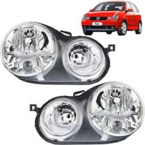PAR Farol Polo Hatch e Sedan 2003 2004 2005 2006 Cromado