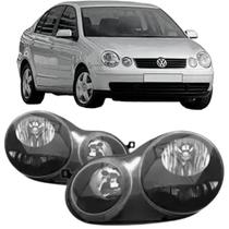 Par farol polo sedan 2003 2004 2005 2006 mascara negra Par farol polo sedan 2003 2004 2005 2006 mascara negra
