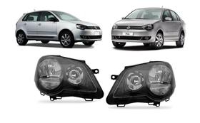 Par farol polo sw 2007 08 09 10 11 12 até 2014 mascara negra