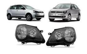 Par farol polo sw 2007 08 09 10 11 12 até 2014 mascara negra