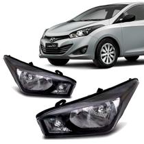Par Farol Principal Hb20 Hatch Sedan 2012 2013 2014 2015 2017 2018 2019 Máscara Negra