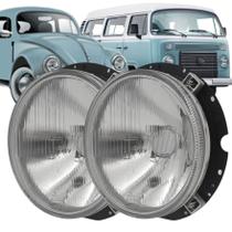 Par Farol Principal para Fursca / Kombi - 1977 a 1995 / Passat 1977 a 1978 - LD / LE - Lente Vidro - H4 com vigia