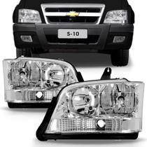 Par farol s10 2003 a 2004 cromado pisca cristal
