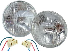 Par Farol Sealed Beam Fusca Chevette Corcel 1 + Chicote