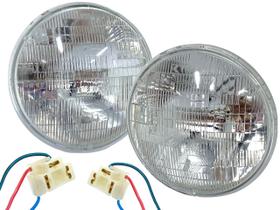 Par Farol Sealed Beam Fusca Chevette Maverick Opala Corcel 1 C10 + Soquete do Farol