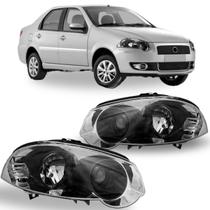 Par farol siena g4 2008 a 2012 foco duplo cromado aro preto
