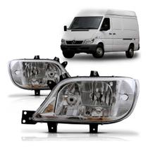 Par Farol Sprinter Van Utilitário Foco Duplo Máscara Cromada Cromado 2003 à 2012