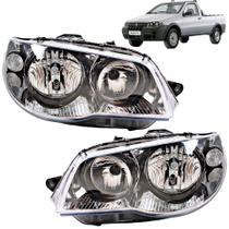 PAR Farol Strada 2005 2006 a 2012 Máscara Cromada Aro Preto